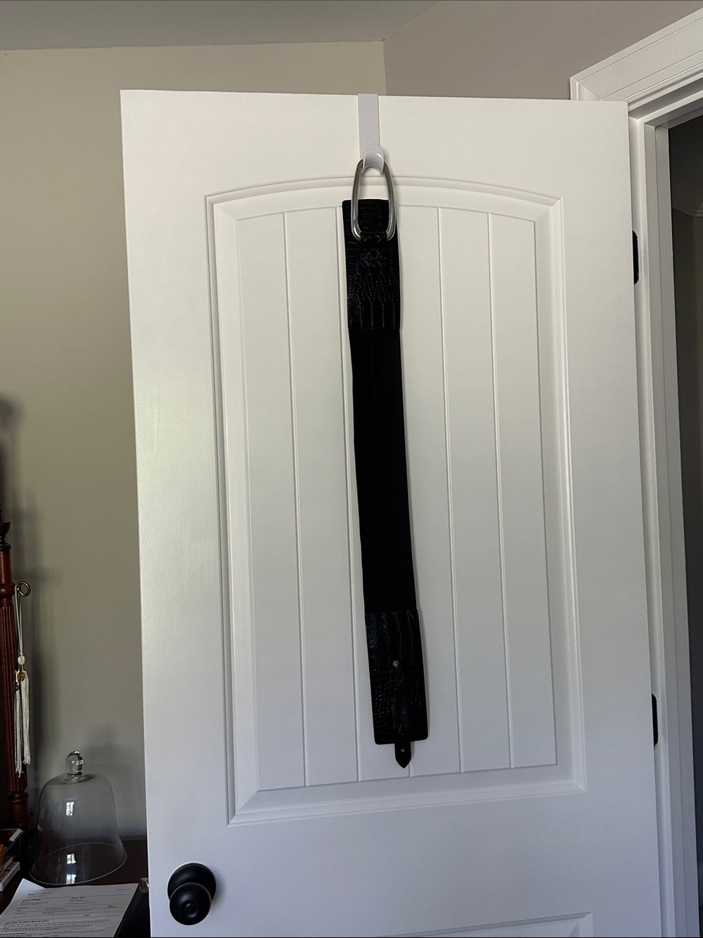 White House Black Market Black Wide Fashion Belt with Textured Panels